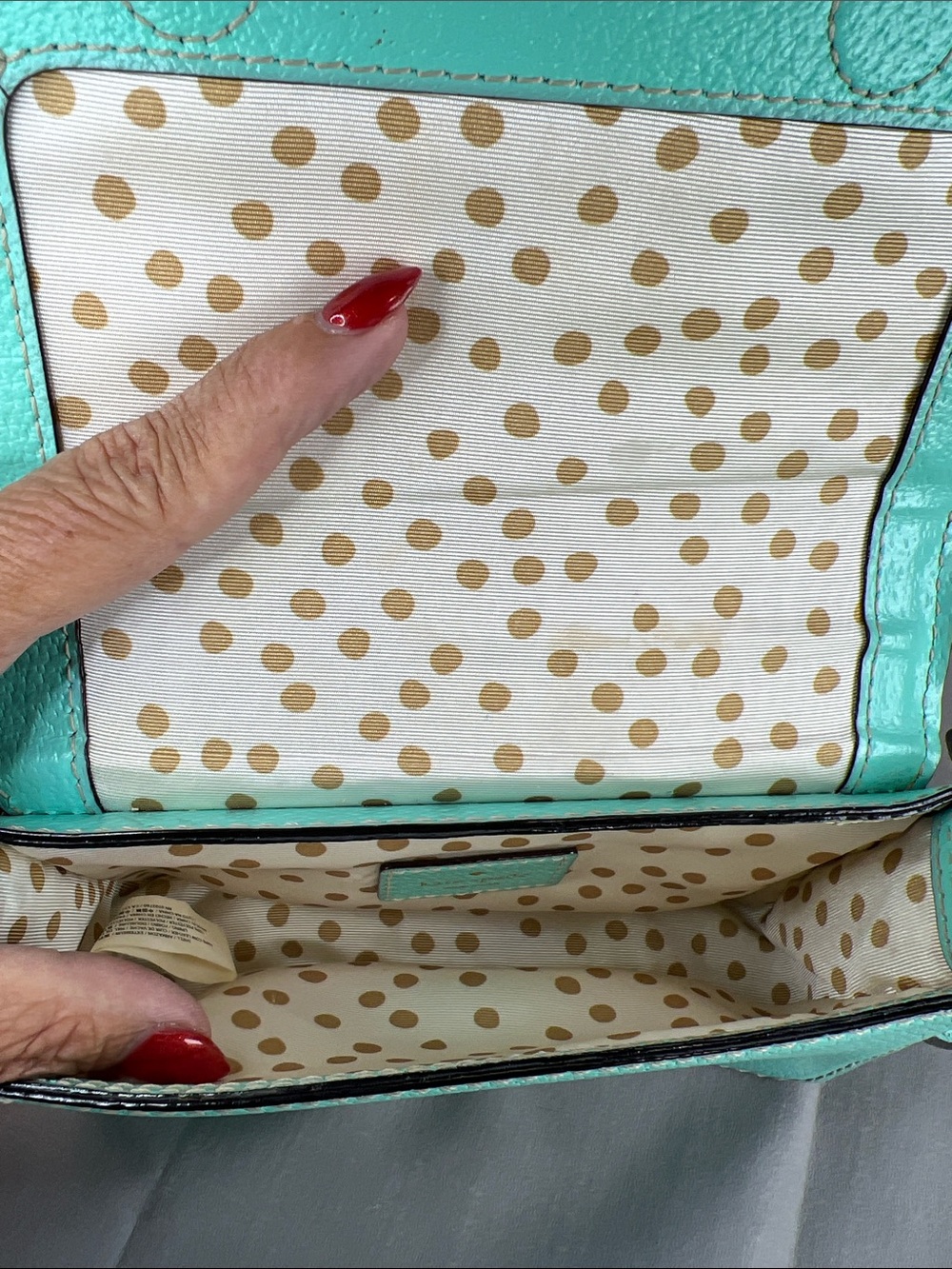 Kate Spade, teal structured Crossbody with adjustable strap - Picture 11 of 14